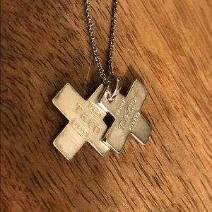 Tiffany & co double charm with chain